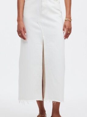 NEW Madewell Women’s Rilee Denim Midi Skirt 30